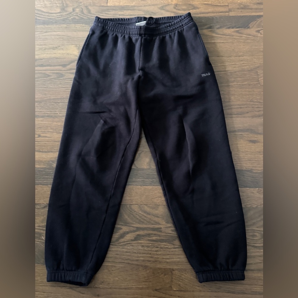 Aritzia Cozy Black Sweatfleece Boyfriend Sweatpant, Size S